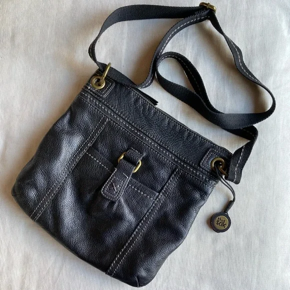 The Sak Gray leather crossbody bag adjustable strap... - Depop